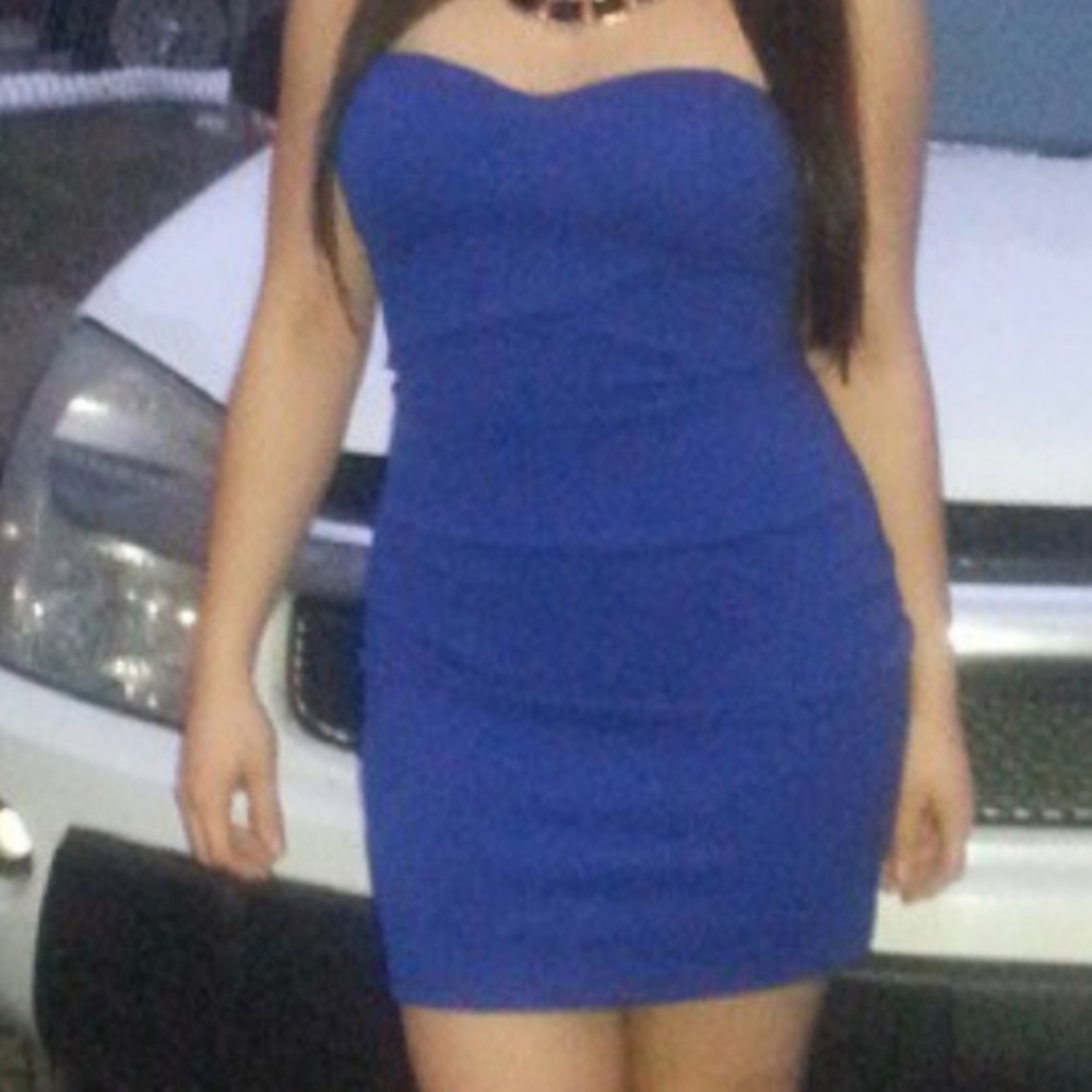 Strapless mini dress